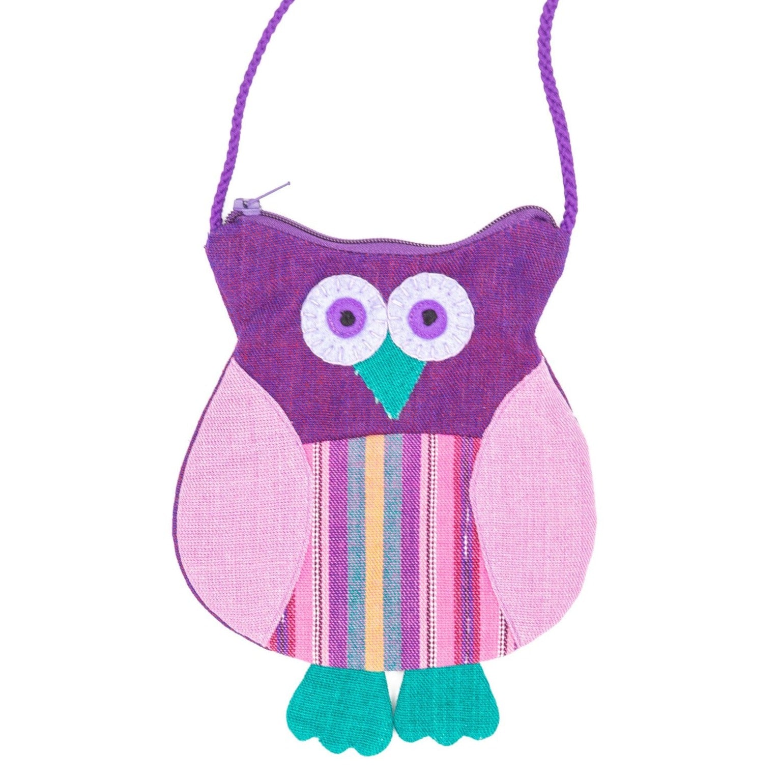 Fair Trade Owl Purse Purple