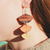 Golden Wood Geometric Earrings