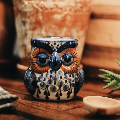 Stoneware Owl Mug UPAVIM Crafts Guatemala