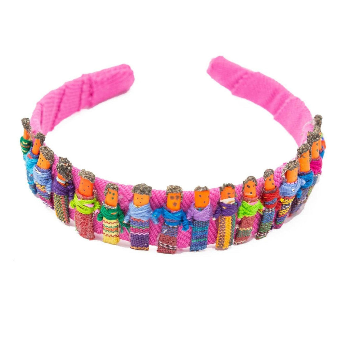 Fair Trade Worry Doll Headband Pink