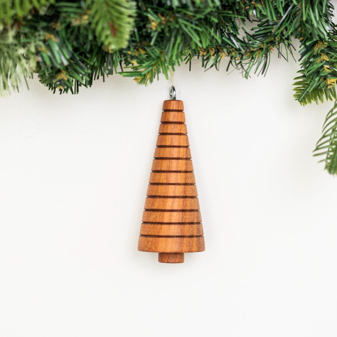 Reclaimed Wood Tree Ornaments - Set of 5